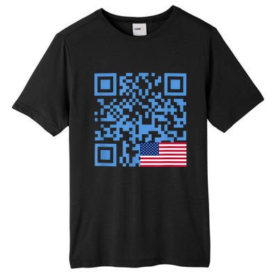 Funny Qr President Trump Dance Code Usa Flag Tall Fusion ChromaSoft Performance T-Shirt