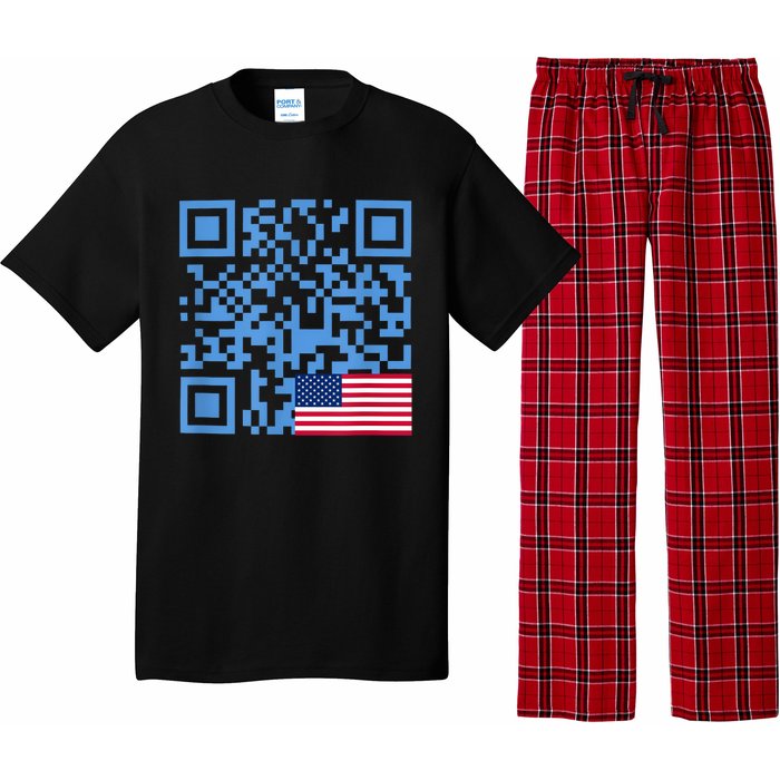 Funny Qr President Trump Dance Code Usa Flag Pajama Set