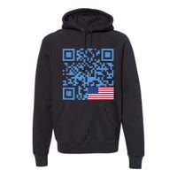 Funny Qr President Trump Dance Code Usa Flag Premium Hoodie