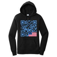 Funny Qr President Trump Dance Code Usa Flag Women's Pullover Hoodie