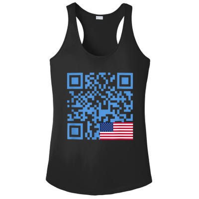 Funny Qr President Trump Dance Code Usa Flag Ladies PosiCharge Competitor Racerback Tank