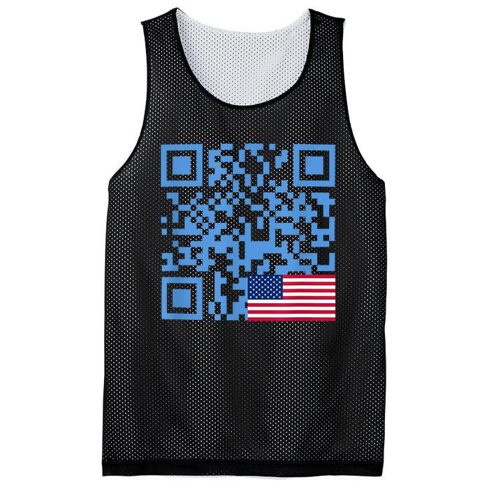 Funny Qr President Trump Dance Code Usa Flag Mesh Reversible Basketball Jersey Tank