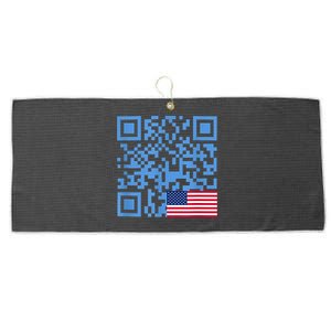 Funny Qr President Trump Dance Code Usa Flag Large Microfiber Waffle Golf Towel