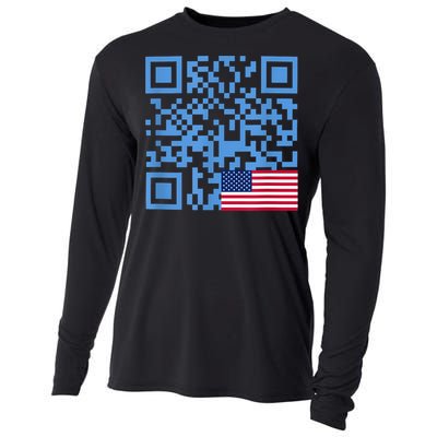 Funny Qr President Trump Dance Code Usa Flag Cooling Performance Long Sleeve Crew