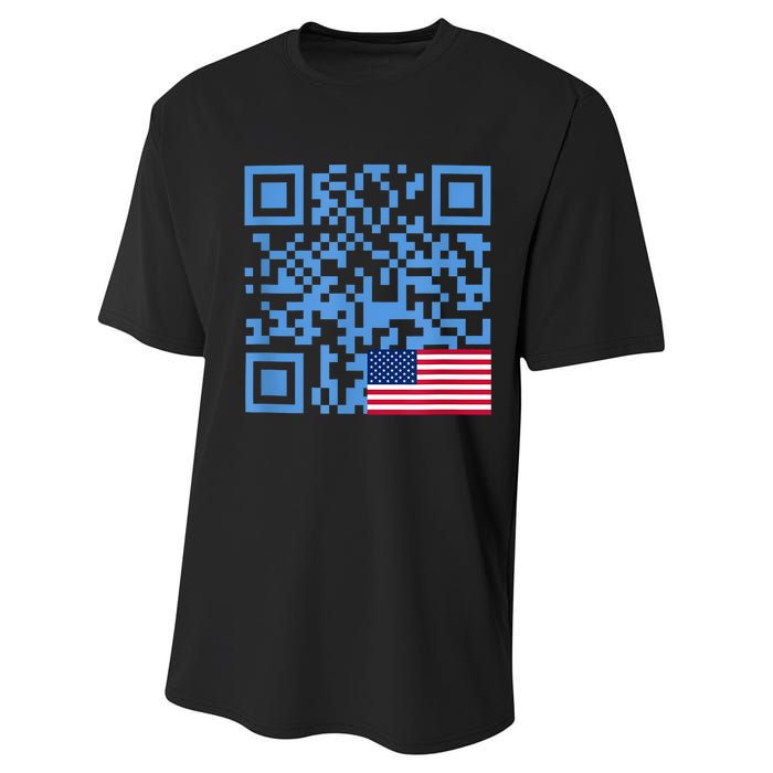 Funny Qr President Trump Dance Code Usa Flag Performance Sprint T-Shirt