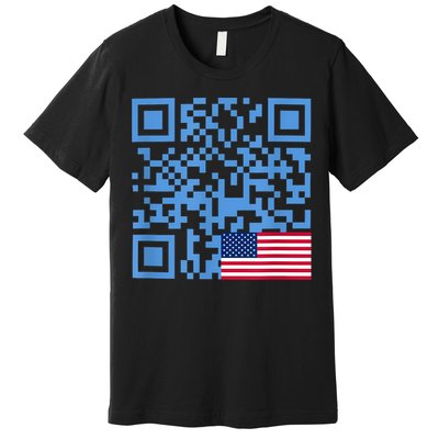 Funny Qr President Trump Dance Code Usa Flag Premium T-Shirt