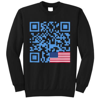 Funny Qr President Trump Dance Code Usa Flag Tall Sweatshirt