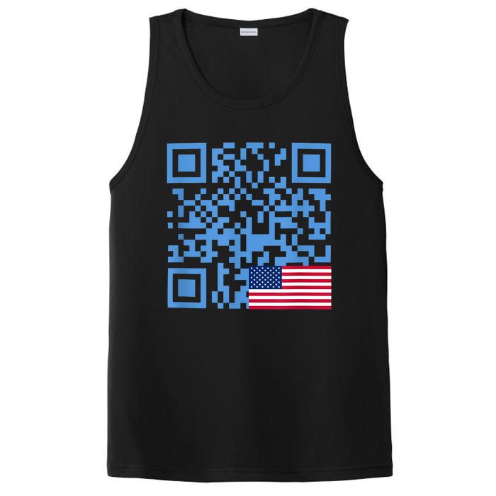 Funny Qr President Trump Dance Code Usa Flag PosiCharge Competitor Tank