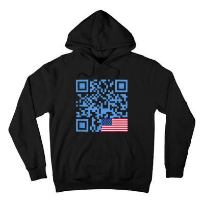 Funny Qr President Trump Dance Code Usa Flag Tall Hoodie