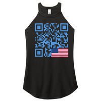 Funny Qr President Trump Dance Code Usa Flag Women's Perfect Tri Rocker Tank