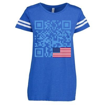 Funny Qr President Trump Dance Code Usa Flag Enza Ladies Jersey Football T-Shirt