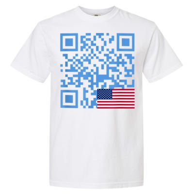 Funny Qr President Trump Dance Code Usa Flag Garment-Dyed Heavyweight T-Shirt