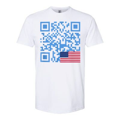 Funny Qr President Trump Dance Code Usa Flag Softstyle CVC T-Shirt