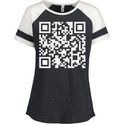 Funny Qr President Trump Dance Code Enza Ladies Jersey Colorblock Tee