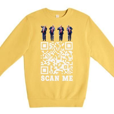 Funny Qr President Trump 4547 Trump Dancing Code Premium Crewneck Sweatshirt