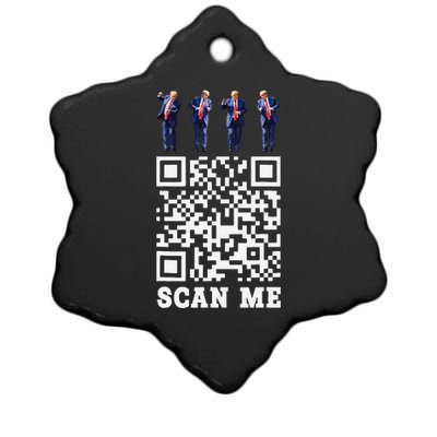 Funny Qr President Trump 4547 Trump Dancing Code Ceramic Star Ornament