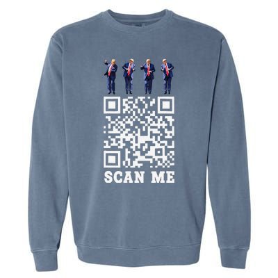 Funny Qr President Trump 4547 Trump Dancing Code Garment-Dyed Sweatshirt