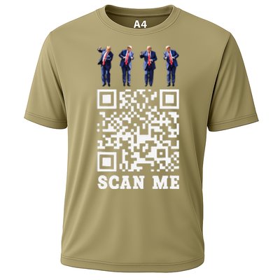 Funny Qr President Trump 4547 Trump Dancing Code Cooling Performance Crew T-Shirt