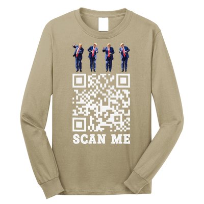 Funny Qr President Trump 4547 Trump Dancing Code Long Sleeve Shirt