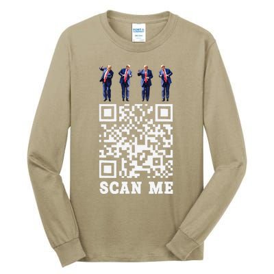 Funny Qr President Trump 4547 Trump Dancing Code Tall Long Sleeve T-Shirt