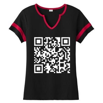 Funny Qr President Trump Dance Code Ladies Halftime Notch Neck Tee