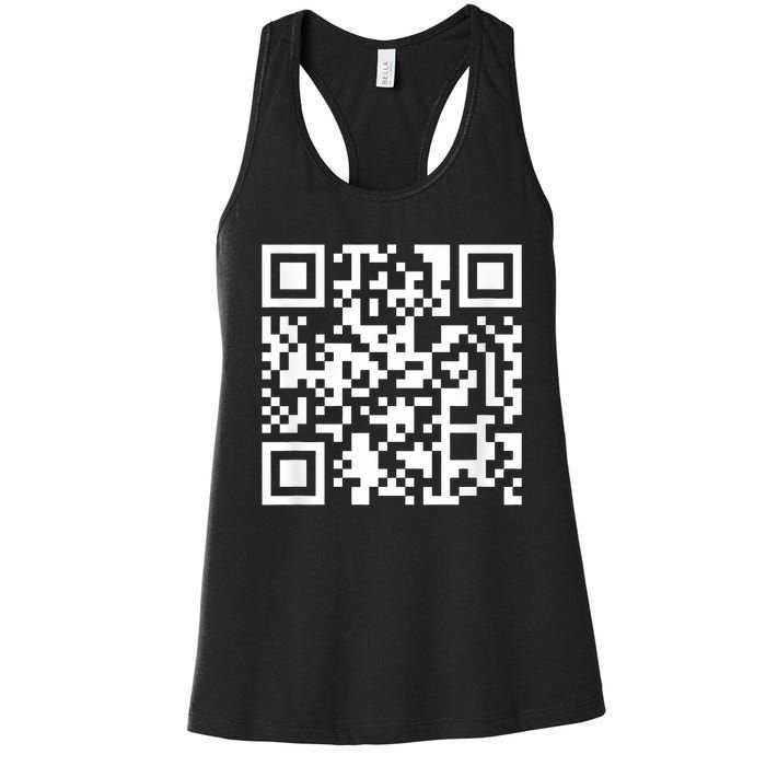 Funny Qr President Trump Dance Code Women's Racerback Tank