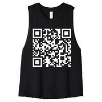 Funny Qr President Trump Dance Code Women's Racerback Cropped Tank