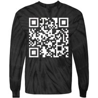 Funny Qr President Trump Dance Code Tie-Dye Long Sleeve Shirt