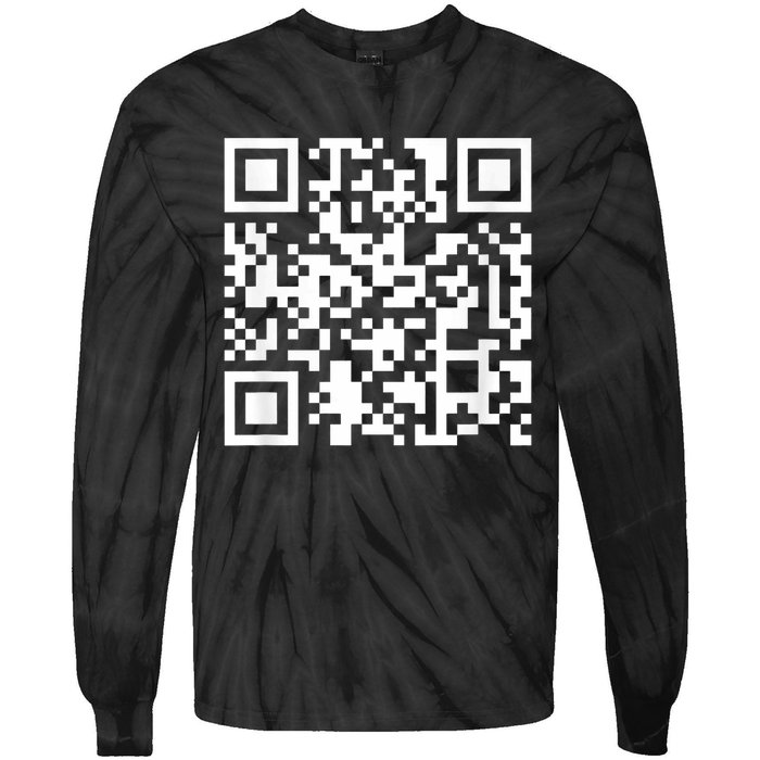 Funny Qr President Trump Dance Code Tie-Dye Long Sleeve Shirt