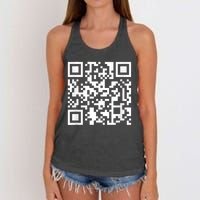 Funny Qr President Trump Dance Code Women's Knotted Racerback Tank