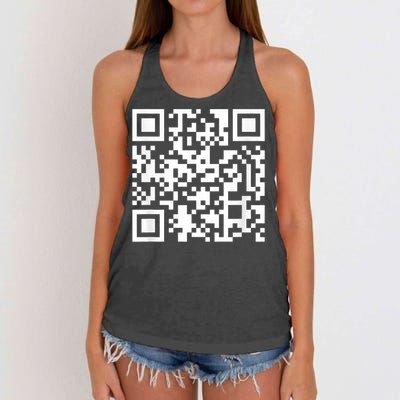 Funny Qr President Trump Dance Code Women's Knotted Racerback Tank