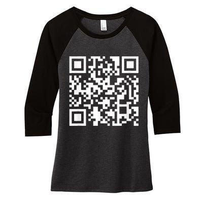 Funny Qr President Trump Dance Code Women's Tri-Blend 3/4-Sleeve Raglan Shirt