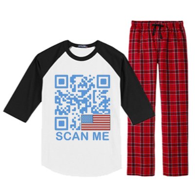 Funny Qr President Trump Dance Code 4547 Maga Trump 2024 Raglan Sleeve Pajama Set