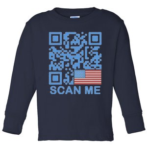 Funny Qr President Trump Dance Code 4547 Maga Trump 2024 Toddler Long Sleeve Shirt