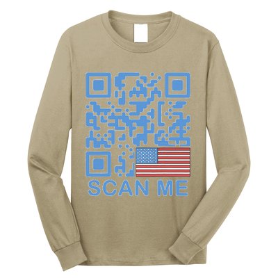 Funny Qr President Trump Dance Code 4547 Maga Trump 2024 Long Sleeve Shirt