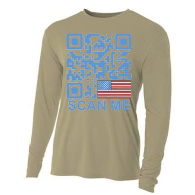 Funny Qr President Trump Dance Code 4547 Maga Trump 2024 Cooling Performance Long Sleeve Crew