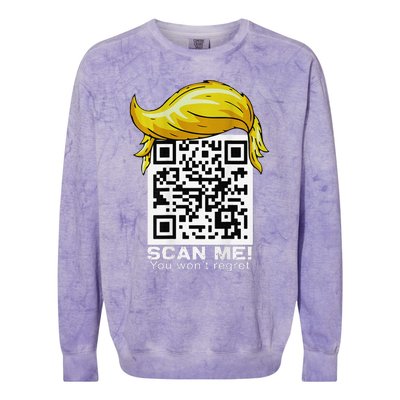 Funny Qr President Trump 4547trump Dancing Code Colorblast Crewneck Sweatshirt