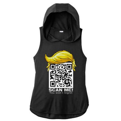 Funny Qr President Trump 4547trump Dancing Code Ladies PosiCharge Tri-Blend Wicking Draft Hoodie Tank