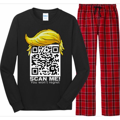 Funny Qr President Trump 4547trump Dancing Code Long Sleeve Pajama Set