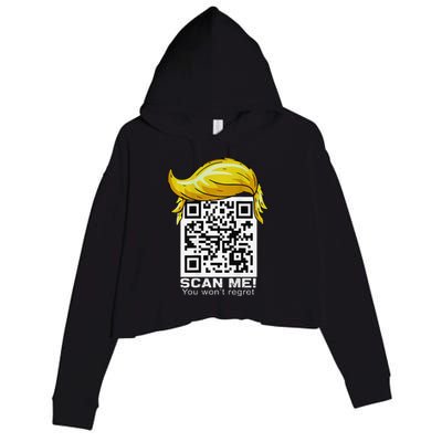 Funny Qr President Trump 4547trump Dancing Code Crop Fleece Hoodie