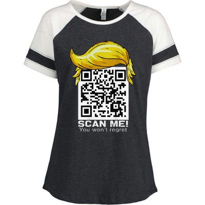 Funny Qr President Trump 4547trump Dancing Code Enza Ladies Jersey Colorblock Tee