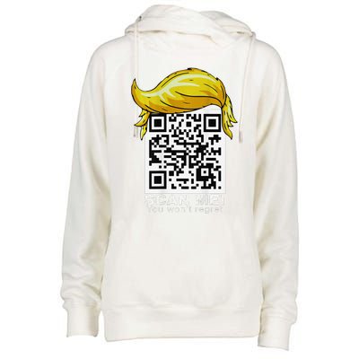 Funny Qr President Trump 4547trump Dancing Code Womens Funnel Neck Pullover Hood