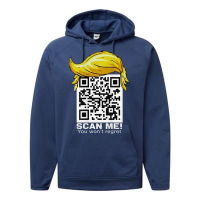 Funny Qr President Trump 4547trump Dancing Code Performance Fleece Hoodie