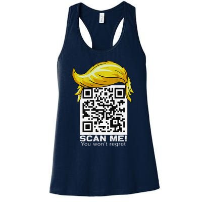 Funny Qr President Trump 4547trump Dancing Code Women's Racerback Tank