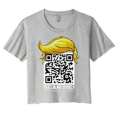 Funny Qr President Trump 4547trump Dancing Code Women's Crop Top Tee