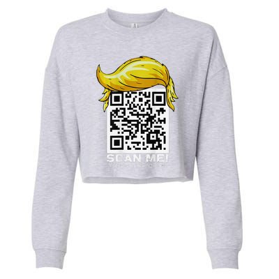 Funny Qr President Trump 4547trump Dancing Code Cropped Pullover Crew