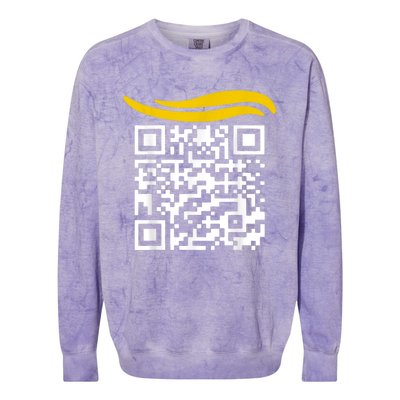 Funny Qr President Trump Dance Code Colorblast Crewneck Sweatshirt