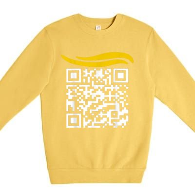 Funny Qr President Trump Dance Code Premium Crewneck Sweatshirt