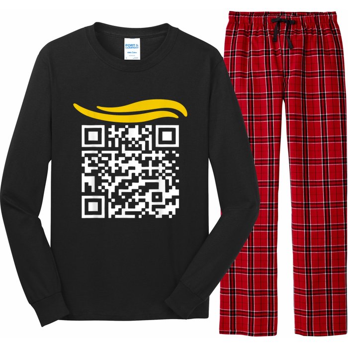 Funny Qr President Trump Dance Code Long Sleeve Pajama Set