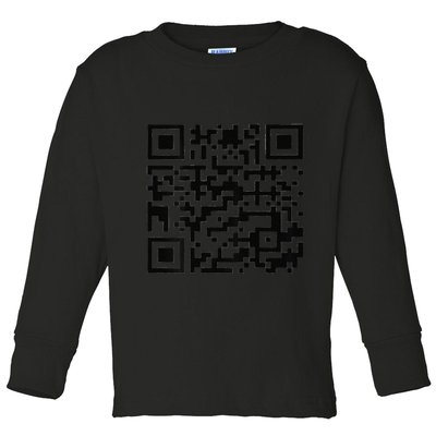 Funny Qr President Donald Trump Dancing Code Toddler Long Sleeve Shirt